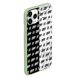 Чехол iPhone 11 Pro матовый Off-White: Black & White, цвет: 3D-салатовый — фото 2