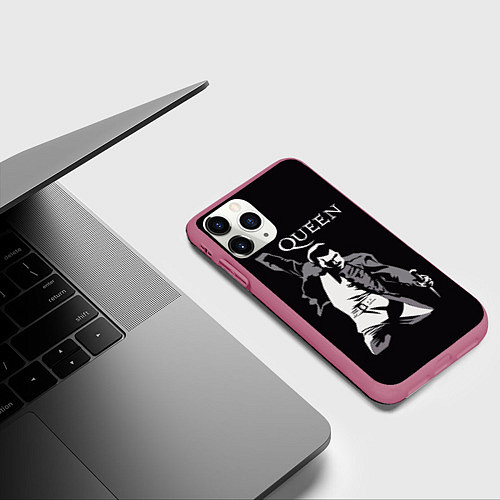 Чехол iPhone 11 Pro матовый Queen Star / 3D-Малиновый – фото 3