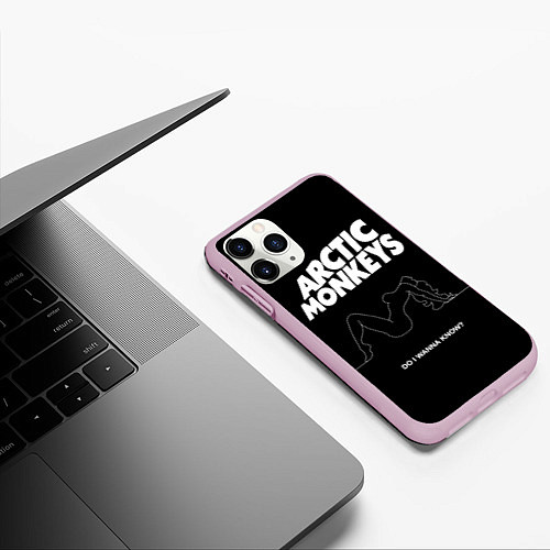 Чехол iPhone 11 Pro матовый Arctic Monkeys: Do i wanna know? / 3D-Розовый – фото 3