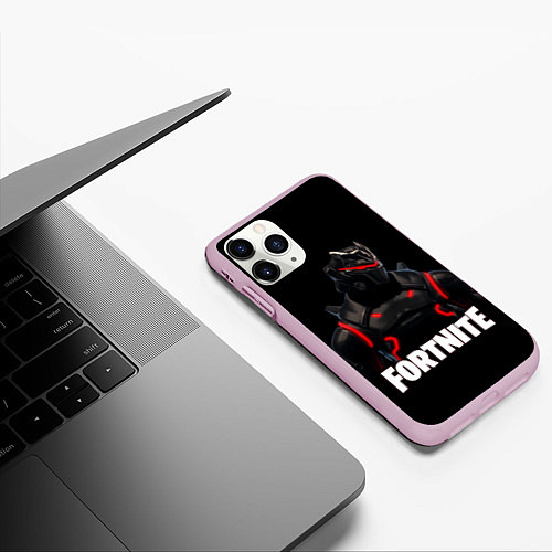 Чехол iPhone 11 Pro матовый Fortnite: Cyborg / 3D-Розовый – фото 3