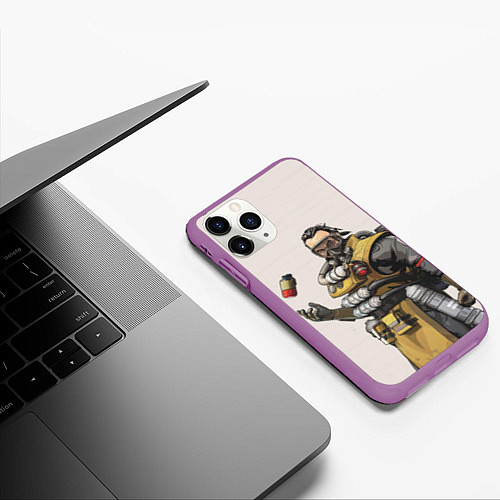 Чехол iPhone 11 Pro матовый Apex Legends / 3D-Фиолетовый – фото 3