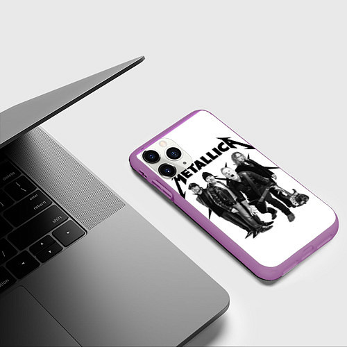 Чехол iPhone 11 Pro матовый Metallica / 3D-Фиолетовый – фото 3