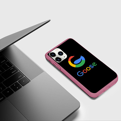 Чехол iPhone 11 Pro матовый GOOSE / 3D-Малиновый – фото 3