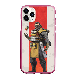 Чехол iPhone 11 Pro матовый Apex Legends: Caustic, цвет: 3D-малиновый