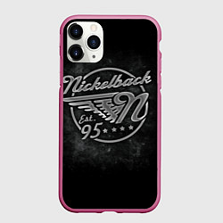 Чехол iPhone 11 Pro матовый Nickelback Est. 1995, цвет: 3D-малиновый