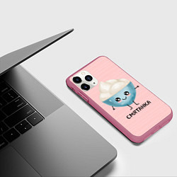 Чехол iPhone 11 Pro матовый Смятанка, цвет: 3D-малиновый — фото 2
