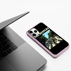 Чехол iPhone 11 Pro матовый The Beatles: Abbey Road, цвет: 3D-розовый — фото 2