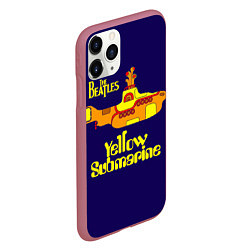 Чехол iPhone 11 Pro матовый The Beatles: Yellow Submarine, цвет: 3D-малиновый — фото 2