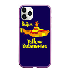Чехол iPhone 11 Pro матовый The Beatles: Yellow Submarine, цвет: 3D-фиолетовый