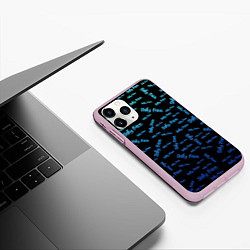 Чехол iPhone 11 Pro матовый Sally Face: Blue Pattern, цвет: 3D-розовый — фото 2