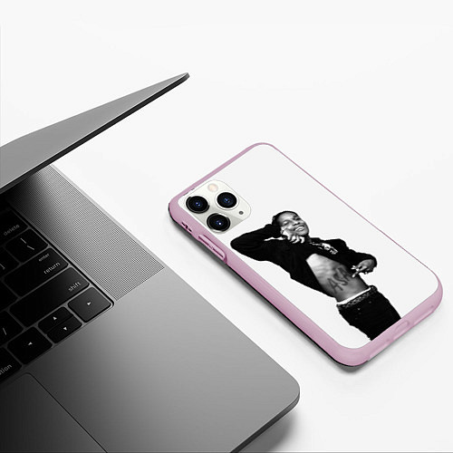 Чехол iPhone 11 Pro матовый ASAP Rocky: White Fashion / 3D-Розовый – фото 3