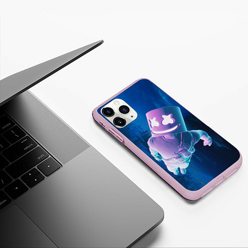 Чехол iPhone 11 Pro матовый Marshmello Effect / 3D-Розовый – фото 3