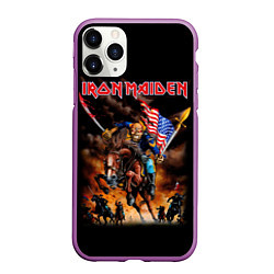 Чехол iPhone 11 Pro матовый Iron Maiden: USA Warriors, цвет: 3D-фиолетовый