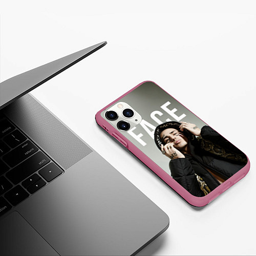 Чехол iPhone 11 Pro матовый FACE: Slime / 3D-Малиновый – фото 3