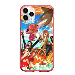 Чехол iPhone 11 Pro матовый One Piece, цвет: 3D-красный