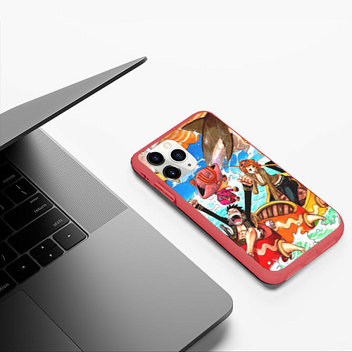 Чехол iPhone 11 Pro матовый One Piece / 3D-Красный – фото 3