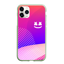 Чехол iPhone 11 Pro матовый Marshmello: Colour Geometry, цвет: 3D-салатовый