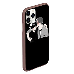 Чехол iPhone 11 Pro матовый My Hero Academia целуются, цвет: 3D-коричневый — фото 2