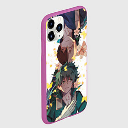 Чехол iPhone 11 Pro матовый My Hero Academia парни с цветами, цвет: 3D-фиолетовый — фото 2