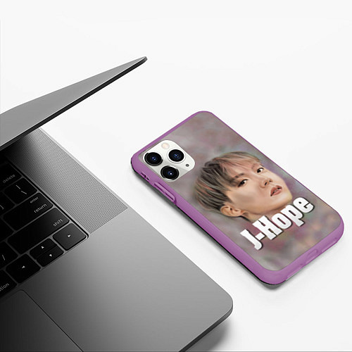 Чехол iPhone 11 Pro матовый BTS J-Hope / 3D-Фиолетовый – фото 3