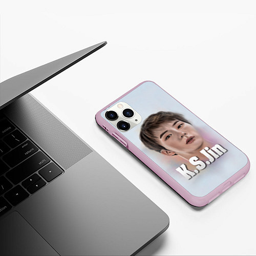 Чехол iPhone 11 Pro матовый BTS K.S.Jin / 3D-Розовый – фото 3