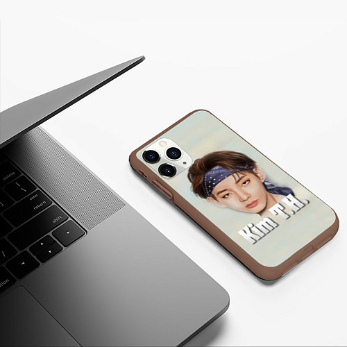 Чехол iPhone 11 Pro матовый BTS Kim T.H. / 3D-Коричневый – фото 3