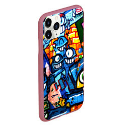 Чехол iPhone 11 Pro матовый Graffiti Exclusive, цвет: 3D-малиновый — фото 2