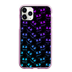 Чехол iPhone 11 Pro матовый Marshmello: Dark Neon, цвет: 3D-розовый