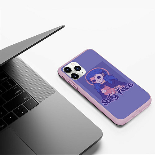 Чехол iPhone 11 Pro матовый Sally Face: Violet Halo / 3D-Розовый – фото 3