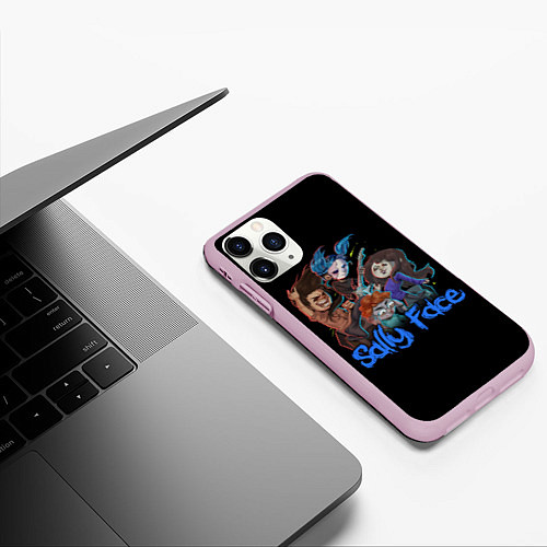 Чехол iPhone 11 Pro матовый Sally Face: Rock Band / 3D-Розовый – фото 3