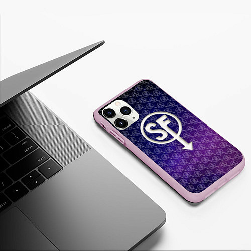 Чехол iPhone 11 Pro матовый Sally Face: Violet SF / 3D-Розовый – фото 3