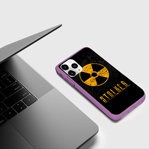 Чехол iPhone 11 Pro матовый STALKER: Radioactive / 3D-Фиолетовый – фото 3