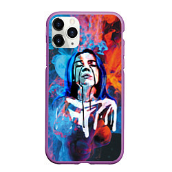 Чехол iPhone 11 Pro матовый Billie Eilish: Colour Smoke, цвет: 3D-фиолетовый