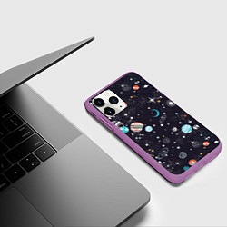 Чехол iPhone 11 Pro матовый Загадочный космос, цвет: 3D-фиолетовый — фото 2