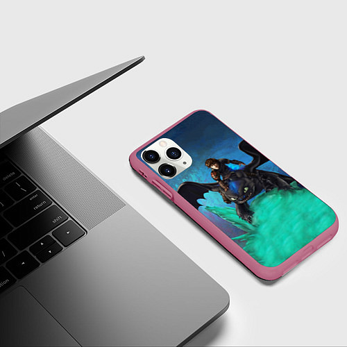 Чехол iPhone 11 Pro матовый Как приручить дракона / 3D-Малиновый – фото 3