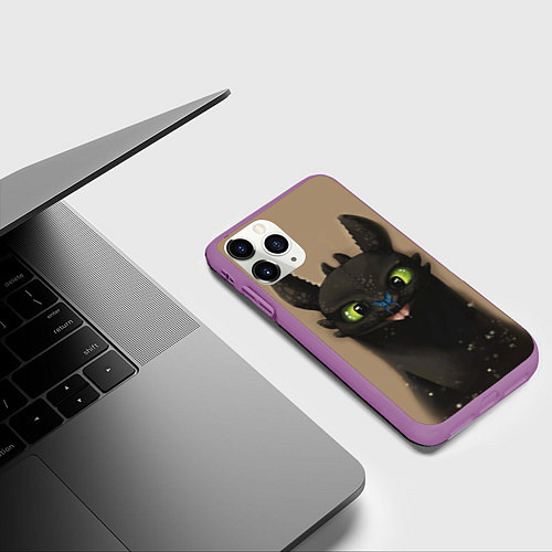 Чехол iPhone 11 Pro матовый Как приручить дракона / 3D-Фиолетовый – фото 3