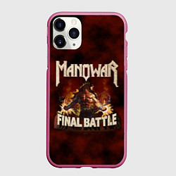 Чехол iPhone 11 Pro матовый Manowar: Final Battle, цвет: 3D-малиновый