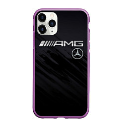 Чехол iPhone 11 Pro матовый Mercedes AMG, цвет: 3D-фиолетовый