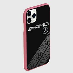Чехол iPhone 11 Pro матовый Mercedes AMG: Street Racing, цвет: 3D-малиновый — фото 2