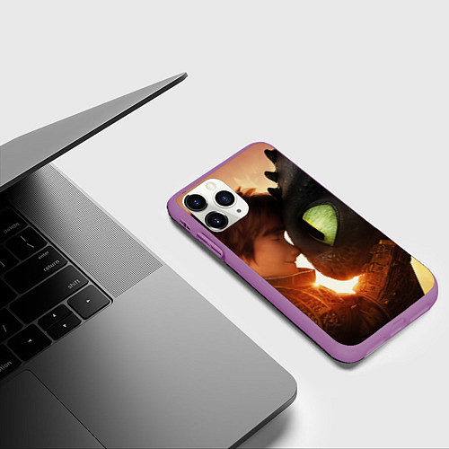 Чехол iPhone 11 Pro матовый Любовь фурии / 3D-Фиолетовый – фото 3