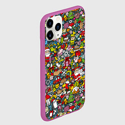 Чехол iPhone 11 Pro матовый Рождественский коллаж, цвет: 3D-фиолетовый — фото 2