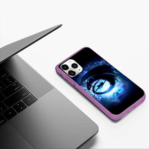Чехол iPhone 11 Pro матовый Night Fury / 3D-Фиолетовый – фото 3
