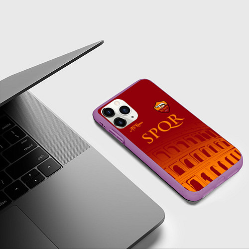 Чехол iPhone 11 Pro матовый Рома клуб / 3D-Фиолетовый – фото 3