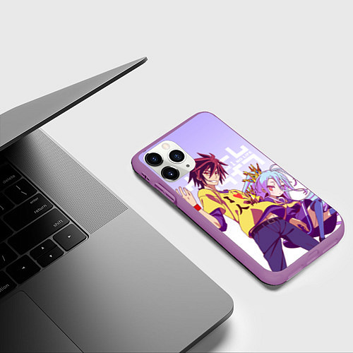 Чехол iPhone 11 Pro матовый No Game No Life / 3D-Фиолетовый – фото 3