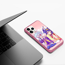 Чехол iPhone 11 Pro матовый No Game No Life, цвет: 3D-малиновый — фото 2