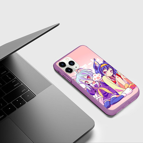 Чехол iPhone 11 Pro матовый No Game No Life / 3D-Фиолетовый – фото 3