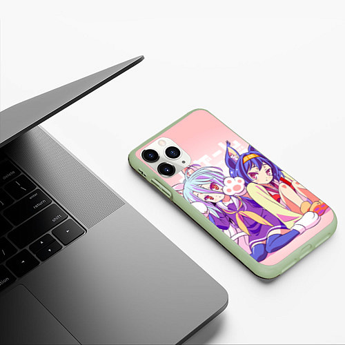 Чехол iPhone 11 Pro матовый No Game No Life / 3D-Салатовый – фото 3