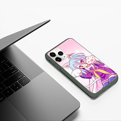 Чехол iPhone 11 Pro матовый No Game No Life, цвет: 3D-темно-зеленый — фото 2