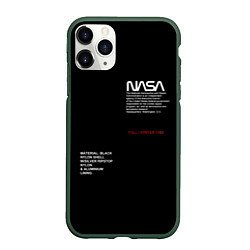 Чехол iPhone 11 Pro матовый NASA, цвет: 3D-темно-зеленый