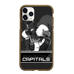Чехол iPhone 11 Pro матовый Washington Capitals: Mono, цвет: 3D-коричневый